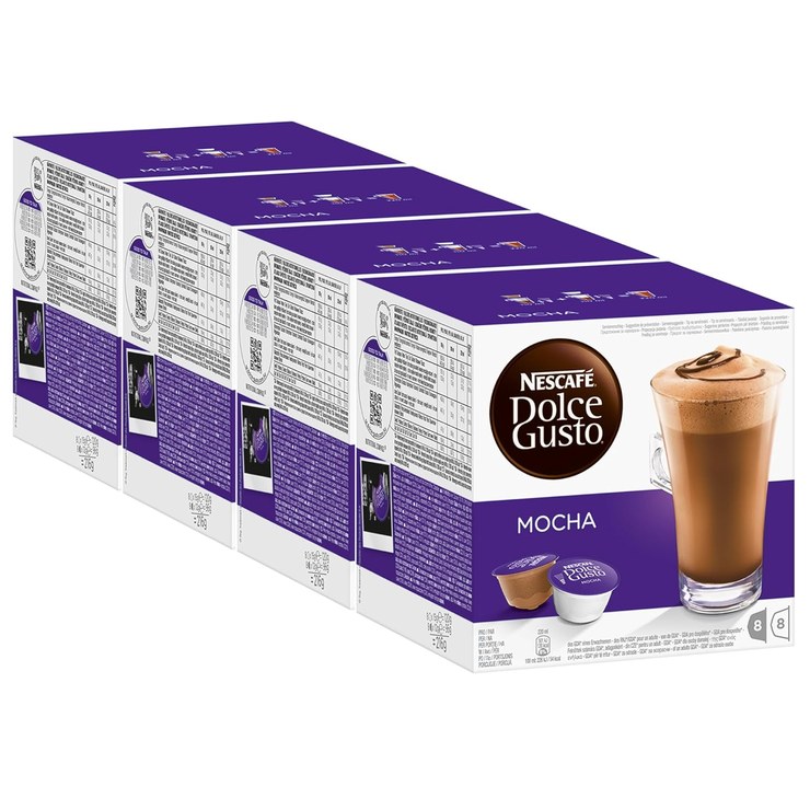 Nescafé Dolce Gusto Mocha, Mocha, Chocolate, Coffee, Coffee Capsule, Pack of 4, 4 x 16 Capsules (32 Servings)