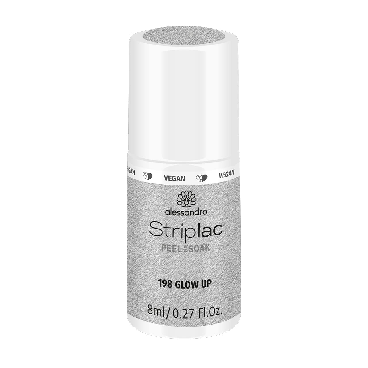 alessandro Striplac Peel or Soak Glow Up - Vegan - LED Nail Polish in Sparkling Glitter Tone - For Perfect Nails in 15 Minutes, 8 ml, ‎glow