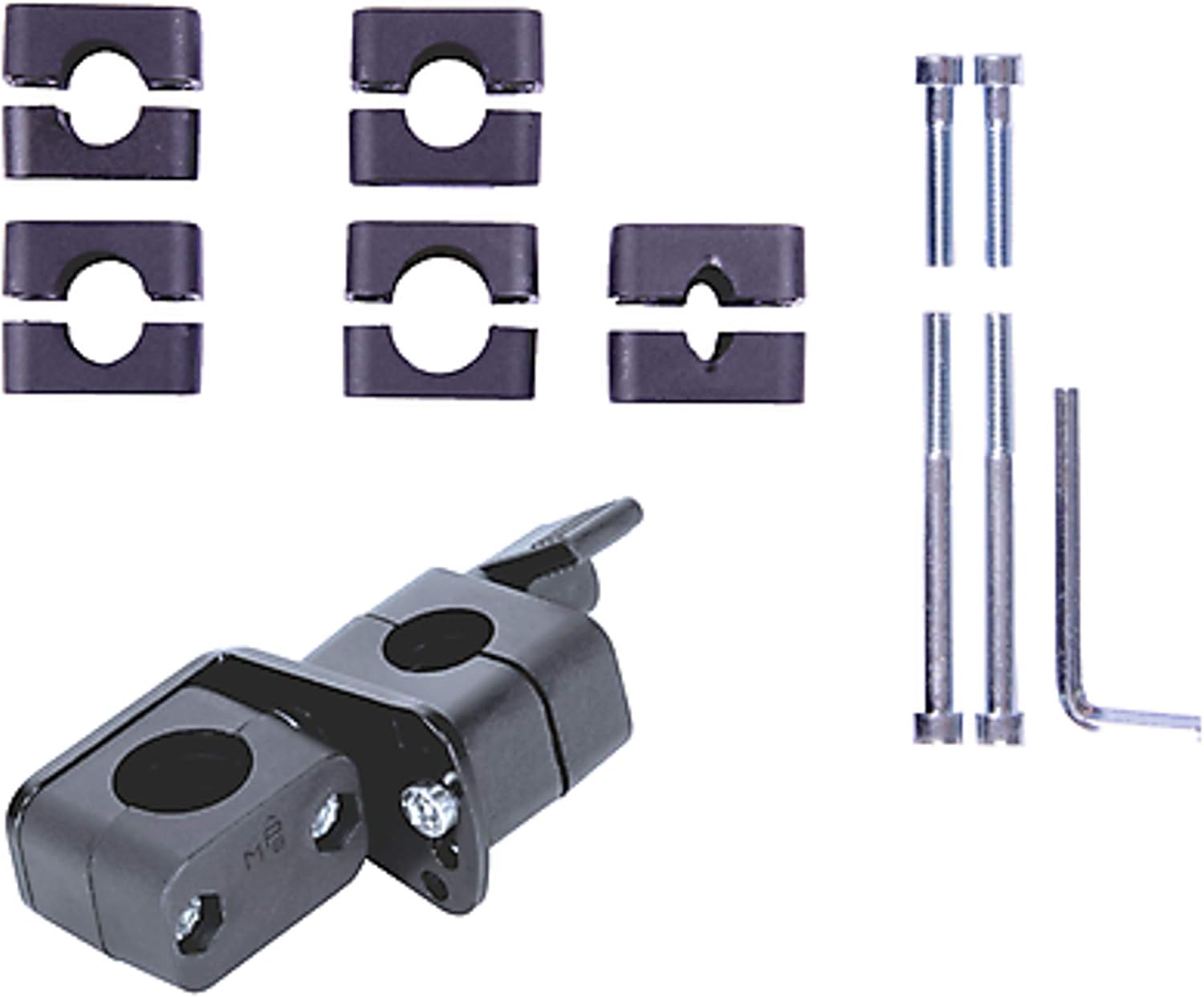 MPB Pieper Original MPB Mounting Clamp 99, Replacement Attachment for MPB Rollator Umbrellas, with 5 Clamps and corresponding Screws