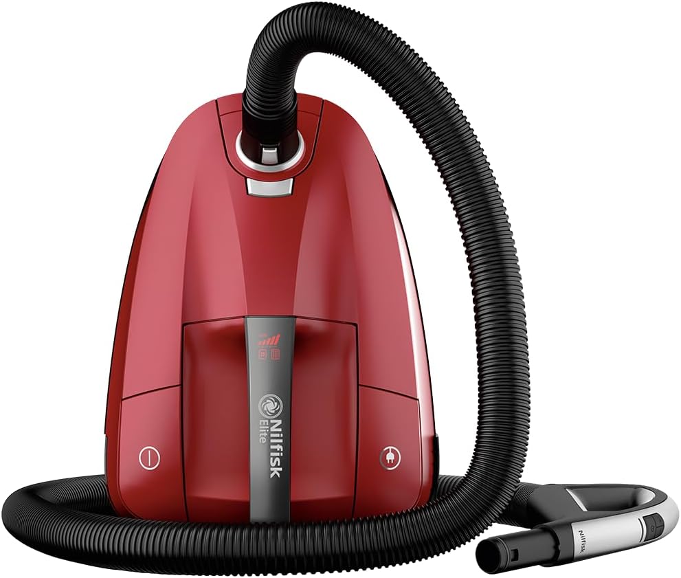 Nilfisk Elite Vacuum Cleaner - Floor Vacuum Cleaner - Carpet Vacuum Cleaner - Upholstery Vacuum Cleaner - Anti-Allergen with HEPA Filter - Anti-Mites and Pet Hair - Red (RCL14E08A2)