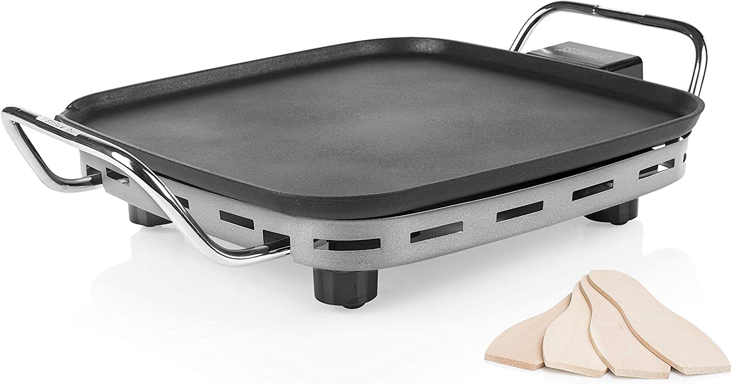 Princess 102325 XXL Table Grill, Teppanyaki Grill Plate, Includes 4 Wooden Spatulas, 36 x 60 cm