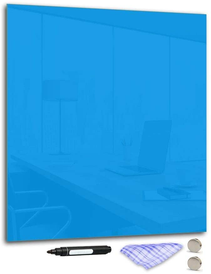 DekoGlas Decorative Glass Magnetic Board 90 X 80 Cm Various Colours With Pen, Cloth 