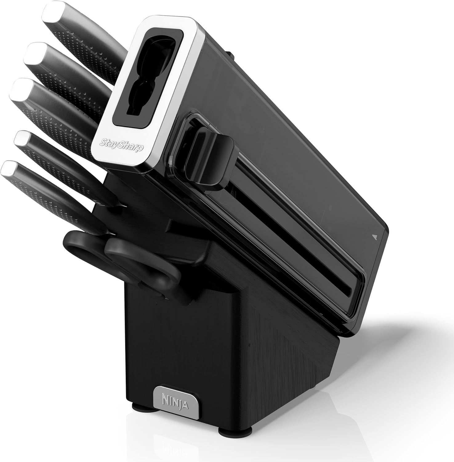 Ninja K62006EUUK StaySharp Knife Block with Built-In Sharpener, Sharp 6-Piece Knife Set with 5 Different Knives and 1 Stainless Steel Scissors, Anthracite