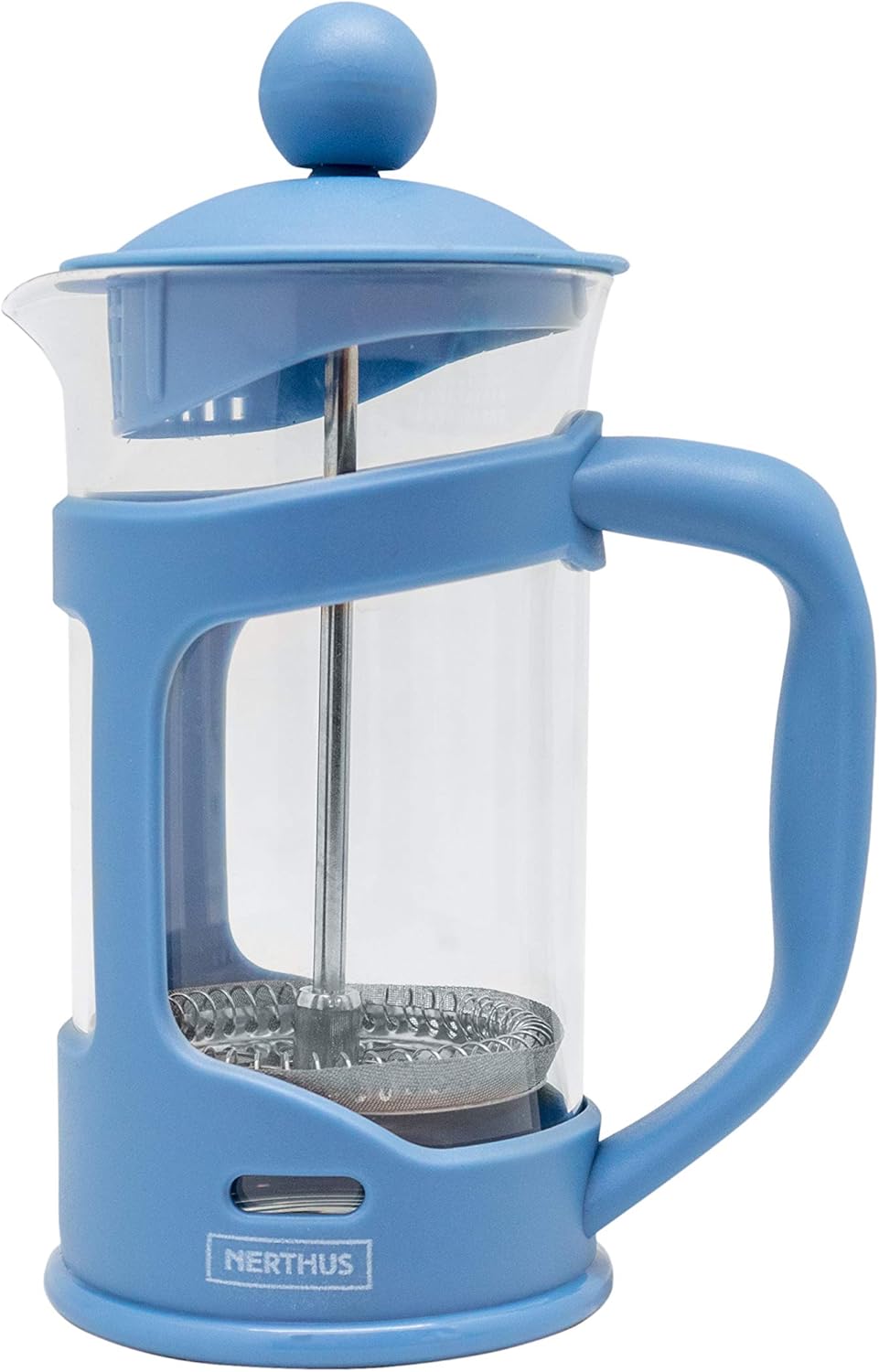 Nerthus FIH 791 French Coffee Machine, PP/Borosilicate Glass/SS, Blue, 350 ml