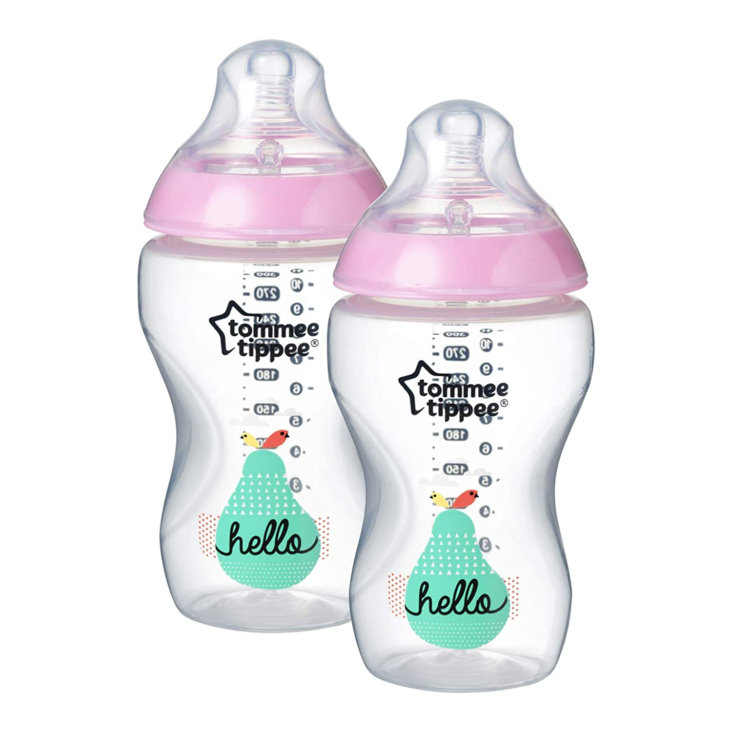 Tommee Tippee Tomee Tippe 42263079 Biberon - closer to nature, 340 ml, transparent / pink