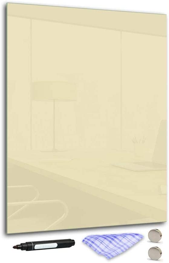 DekoGlas Decorative Glass Magnetic Board 90 X 70 Cm Various Colours With Pen, Cloth 