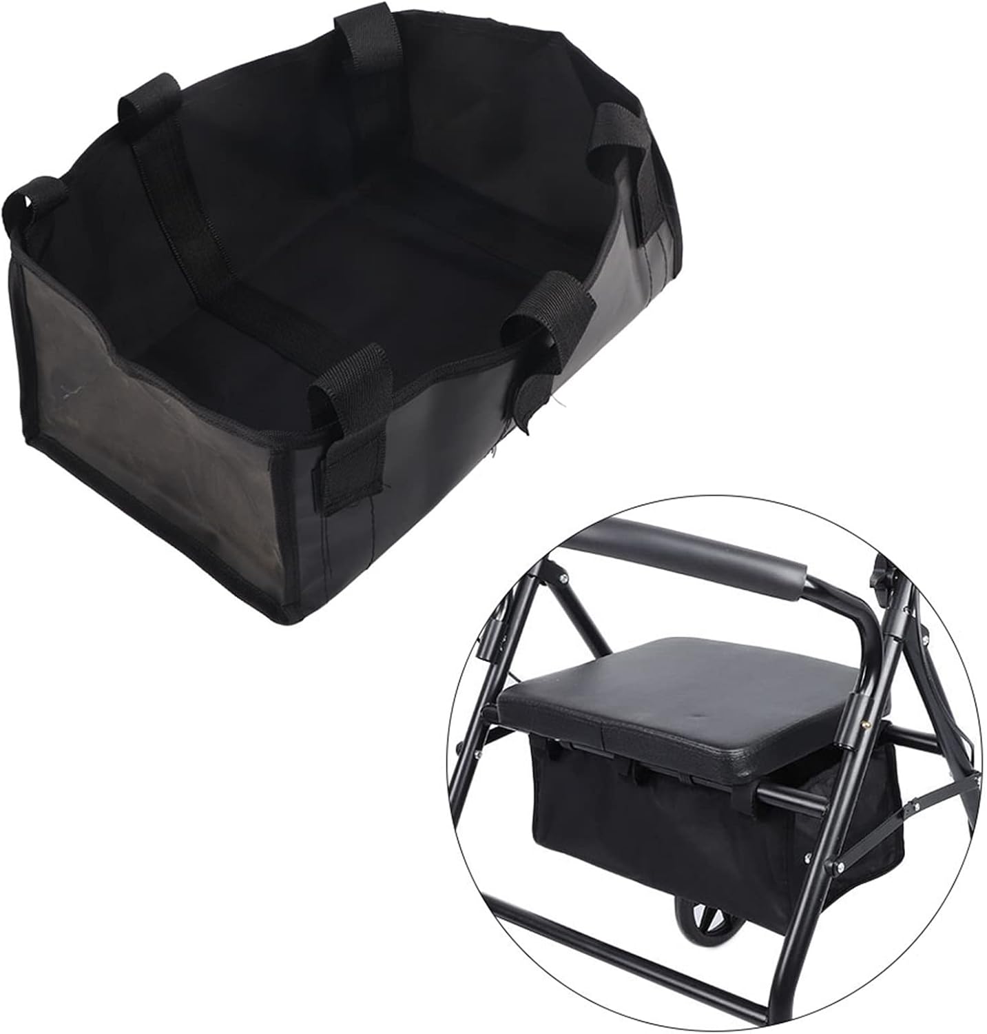 Ruaizel Under Seat Rollator Bag Under Seat Rollator Basket Under Seat 4 Wheels Rollator Bag for Walkers Senoirs