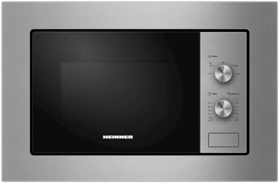 HEINNER Store HEINNER HMW-MDBI20MIX 20 L Built-in Microwave Oven with Digital Control and 1000 W Grill Inox/Black ("Negru‑Inox") 5 Year Warranty