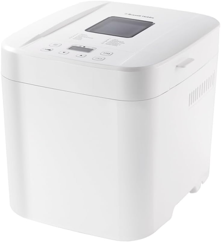 Russell Hobbs Bread Maker [12 Programs, 3 Browning Levels] Compact (Timer, 750 & 1,000 g, Keep Warm Function, Non-Stick Baking Tin, Also Suitable for Jam and Cakes) 27260-56