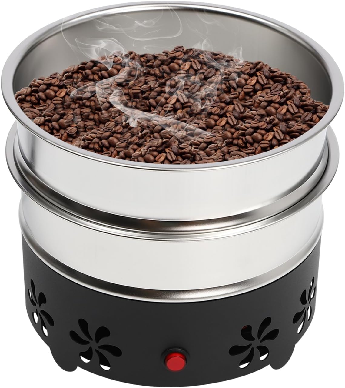 Electric Coffee Roaster, 17 W Electronic Bean Cooler 3500 Rpm Coffee Roasting Machine, Stainless Steel Mesh, Two Layers, 600 g, for Western Restaurants, Milk Tea Shop