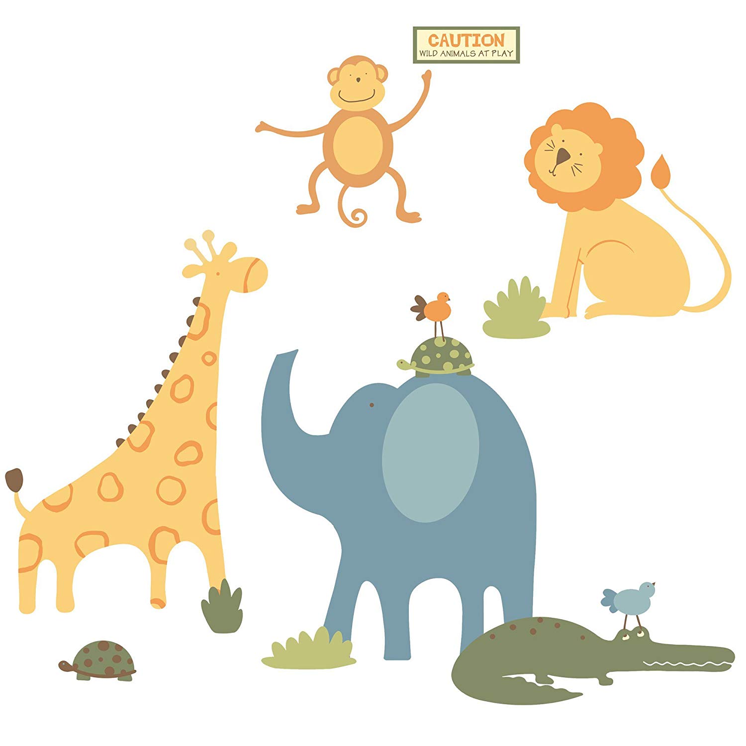 RoomMates Repositionable Childrens Giant Wall Stickers Zoo Animals Mega Pac