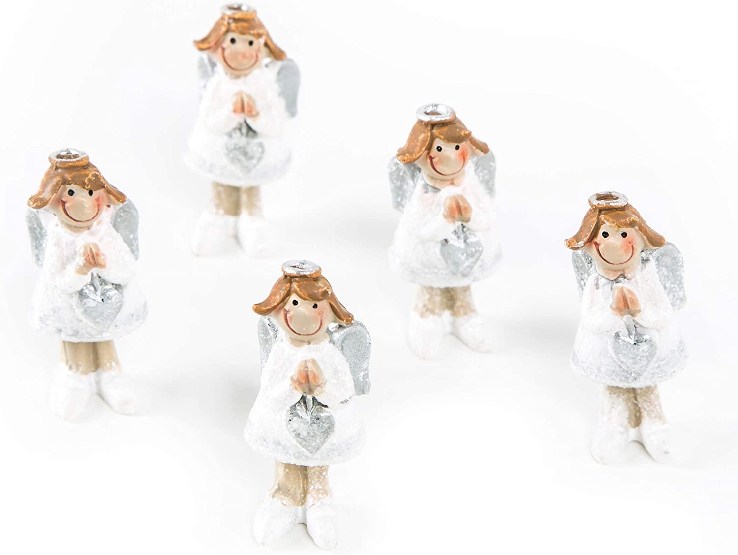 Logbuch-Verlag Logbook-Publisher Small Angel Figurines Guardian Angel Good Luck Charm Silv