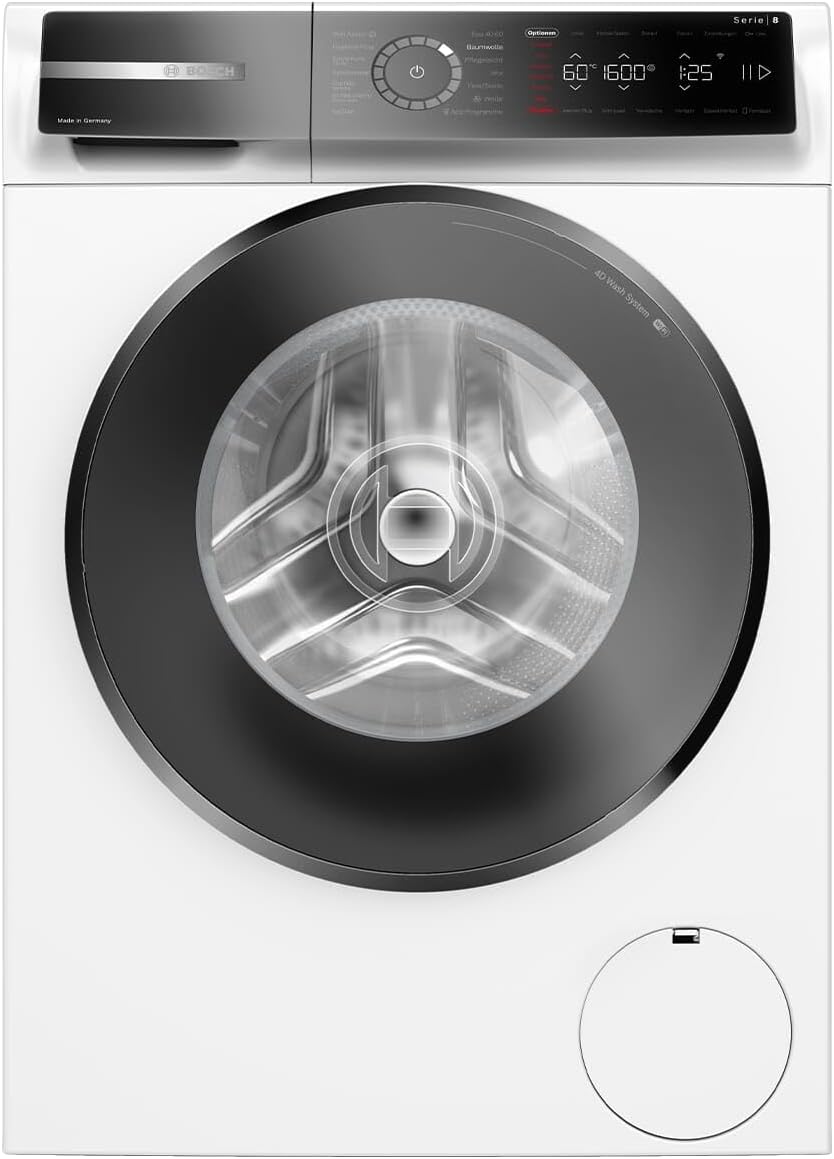 Bosch WGB246071, Series 8, Smart Washing Machine 9 kg, 1400 rpm, Made in Germany, Automatic Stain, Less Ironing with Iron Assist, 4D Wash System, Speed ​​Perfect, Wash Individual Parts with Mini Load