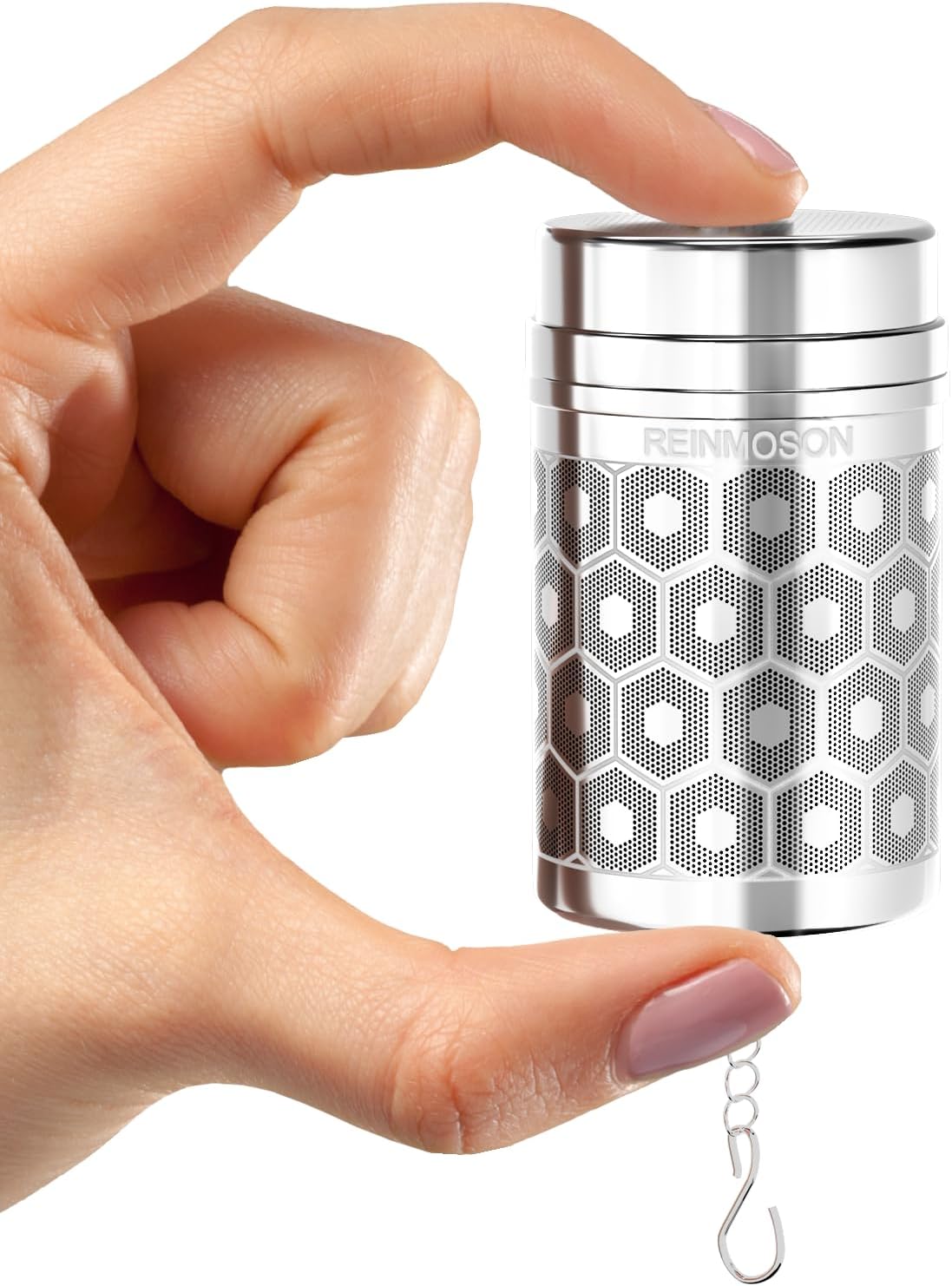 Reinmoson Stainless Steel Tea Strainer for Loose Tea - 3 x 5.6 cm Mini Tea Infuser with Extra Fine Mesh, 304 Stainless Steel Tea Balls - Tea Strainer for Cup Fine for Black Tea, Rooibos, Herbal Tea