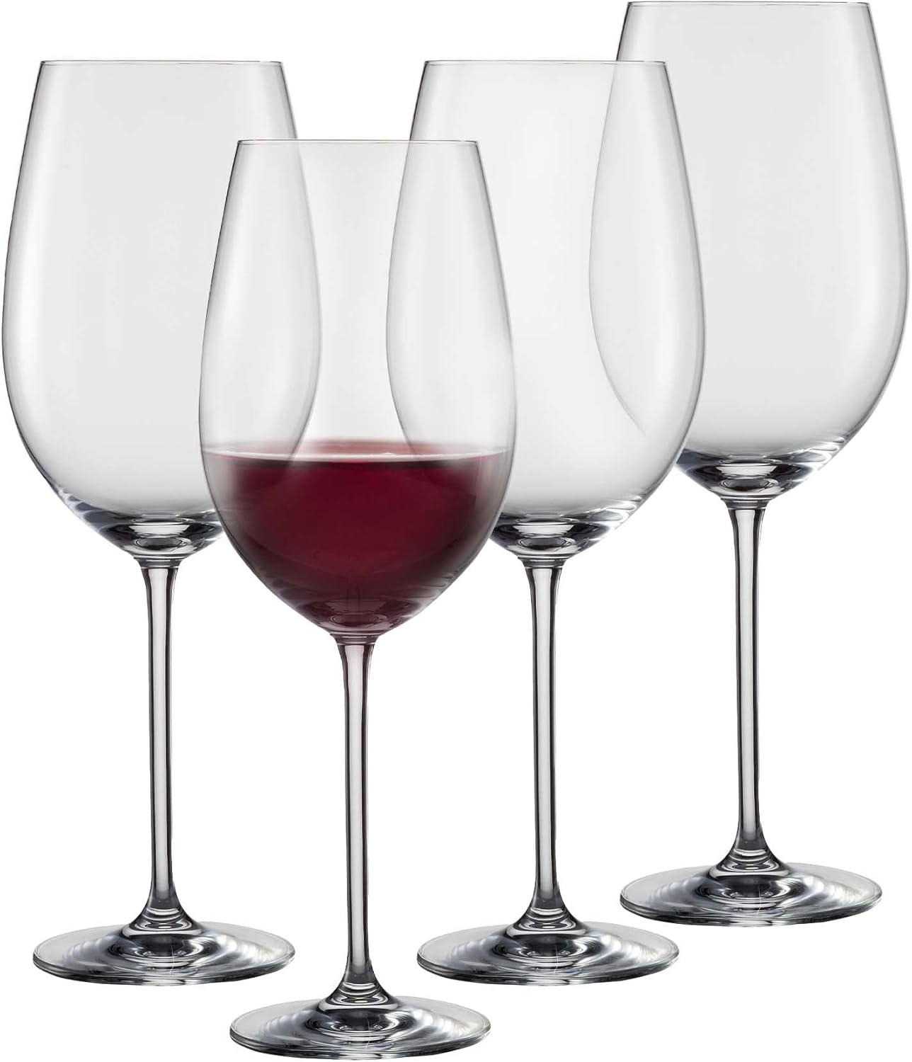SCHOTT ZWIESEL Bordeaux Red Wine Glass Vinos (Set of 4), Graceful Bordeaux Glasses for Red Wine, Dishwasher Safe Tritan Crystal Glasses, Made in Germany (Item No. 130009), Clear