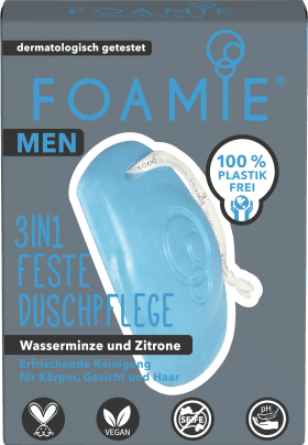 FOAMIE Men Solid Shower Water Mint Lemon, 90 g