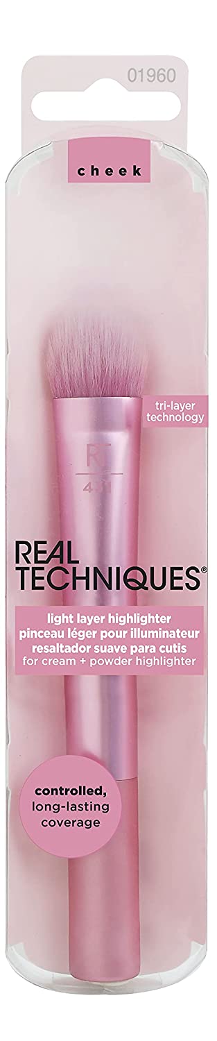 Real Techniques Lightweight Multi Layer Makeup Brush Highlighter Cream Powder Highlighter Brush, ‎431