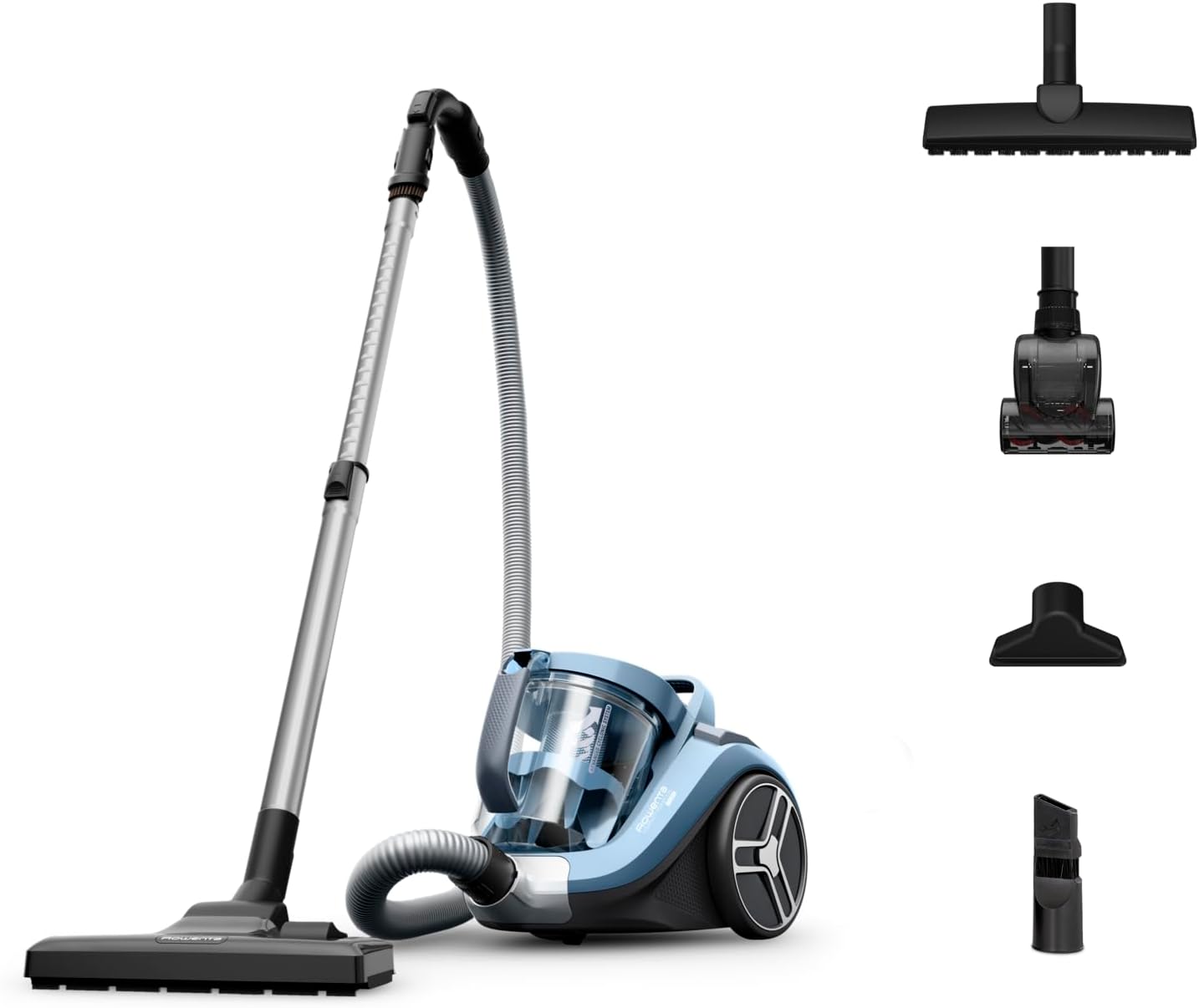 Rowenta RO4871 Compact Power XXL Animal Bagless Vacuum Cleaner, 2.5 L Dust Volume, Compact Design, Extreme Suction Power, Vacuum Cleaner, Highly Efficient Suction Head, Blue / Silver