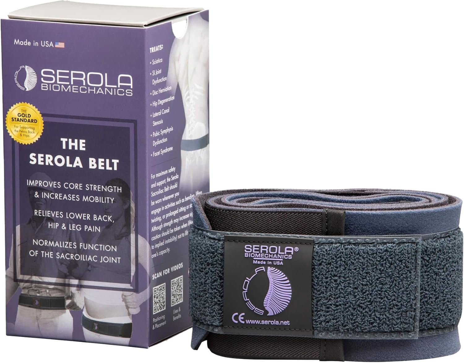 Serola Maternity Support Belt, Medium, Sacroiliac Belt, Pregnancy, Comfortable Pelvic Support for Waist, Back, and Abdomen, Belly Band Brace, Relieves Lower Back Pain and Supports Instability
