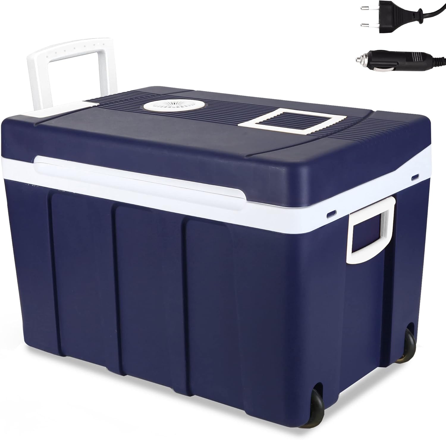 Gino Gelati 50 Liter 2-in-1 Mini Fridge Cool Box for Beer Crate, Warming Box, Camping Refrigerator, 12 & 220 Volt GG-55W-50L Cooling Box
