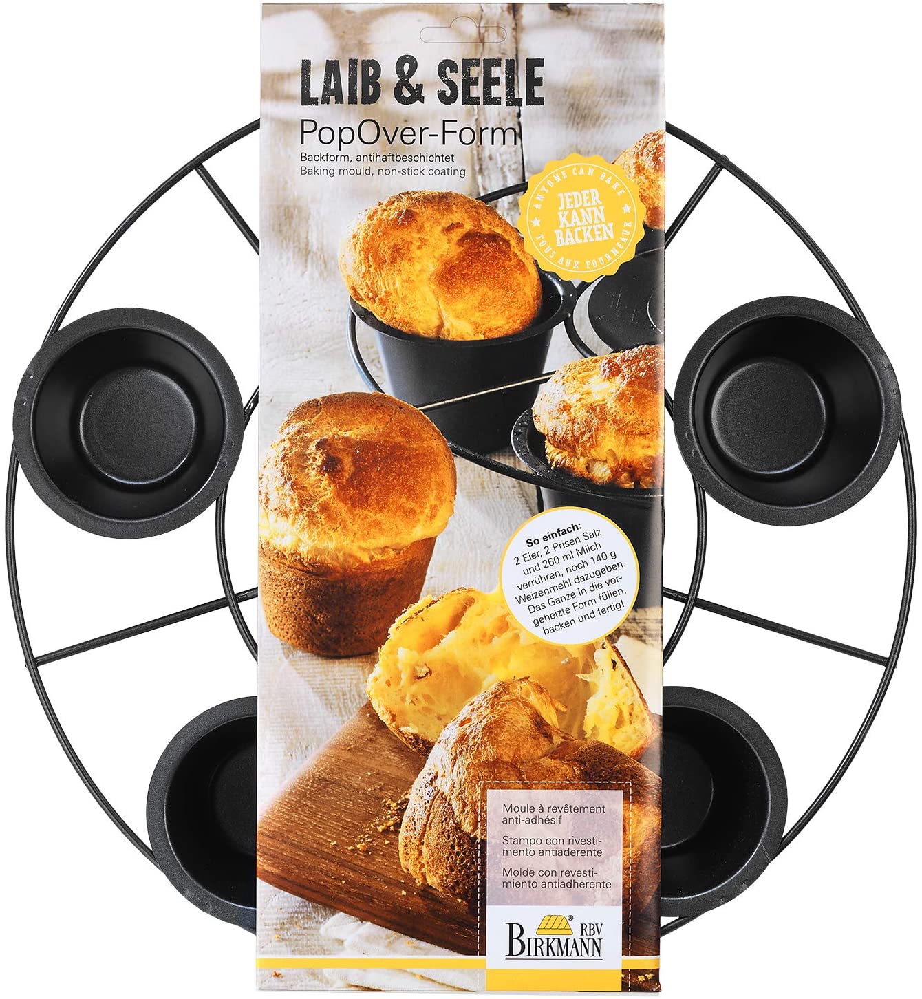 RBV Birkmann Laib & Seele Bread Baking Moulds, Black , 34 x 34 x 5 cm