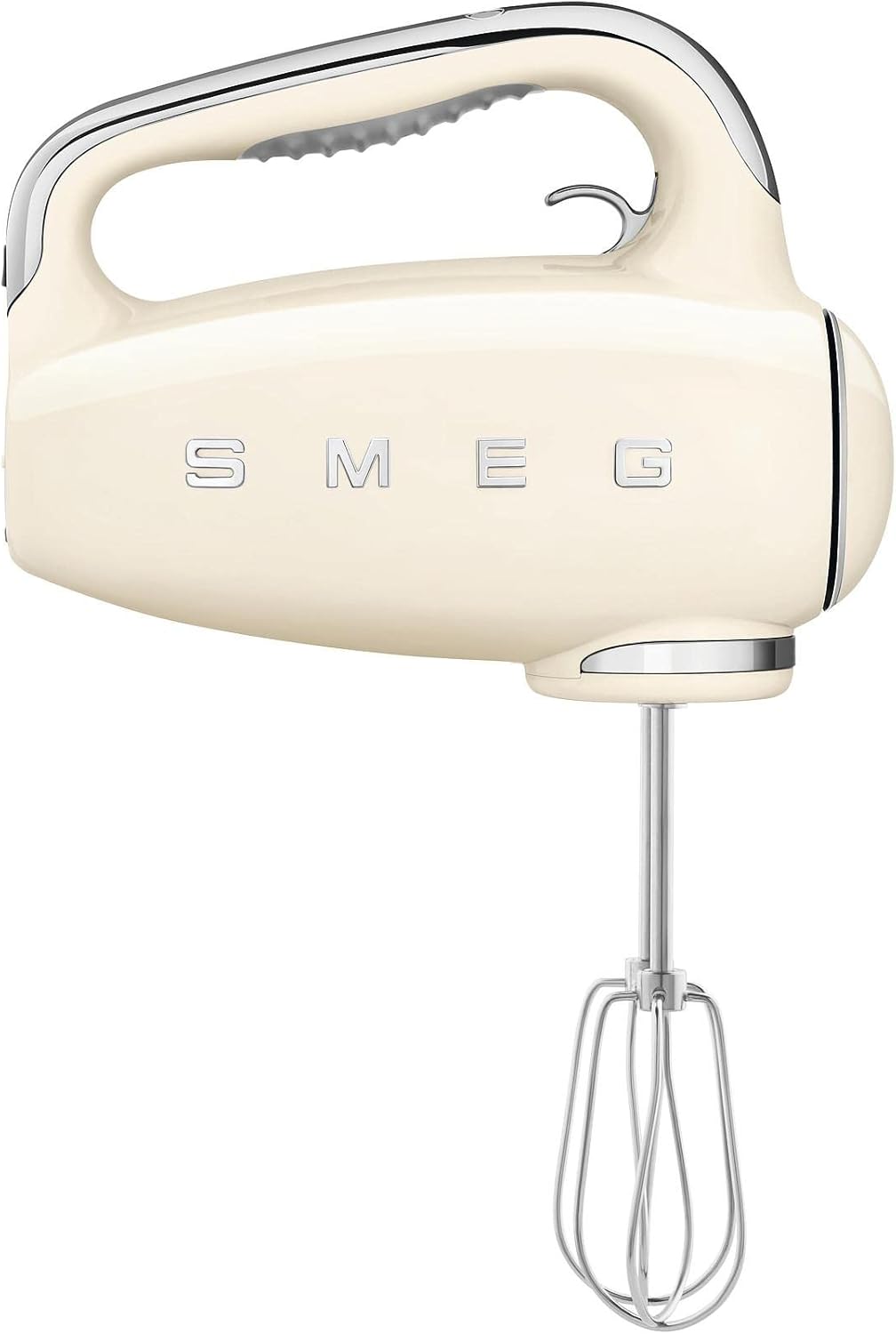 Smeg, HMF01CREU Electric Mixer, 9 Speed ​​Levels, Turbo Function, Smooth Start-Up System, 4 Whips, 2 Ganci Mixers and Coated, 250 W, Cream