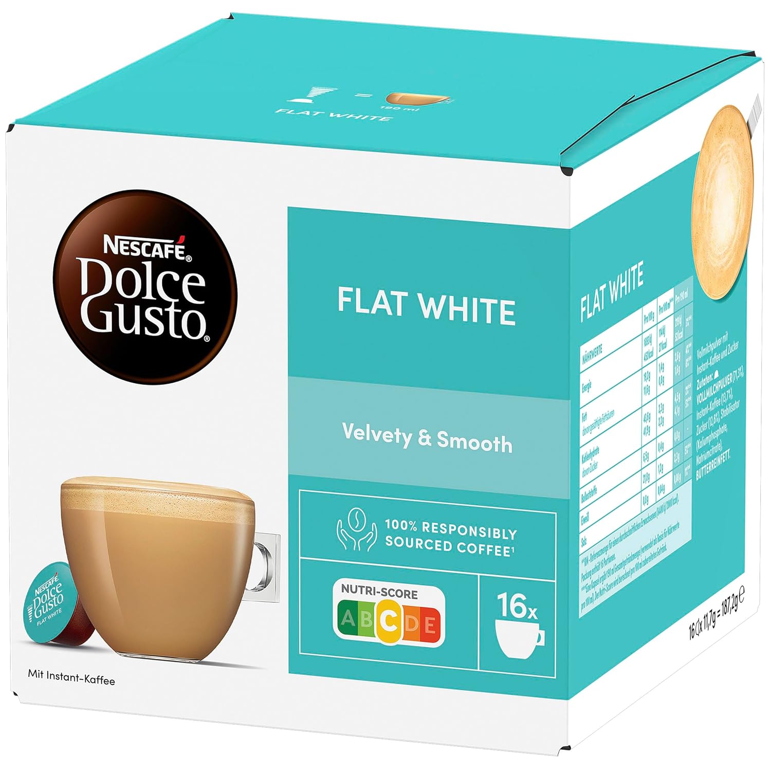 NESCAFÉ DOLCE GUSTO Flat White Coffee Capsules Pack of 1 (1 x 16 Servings)