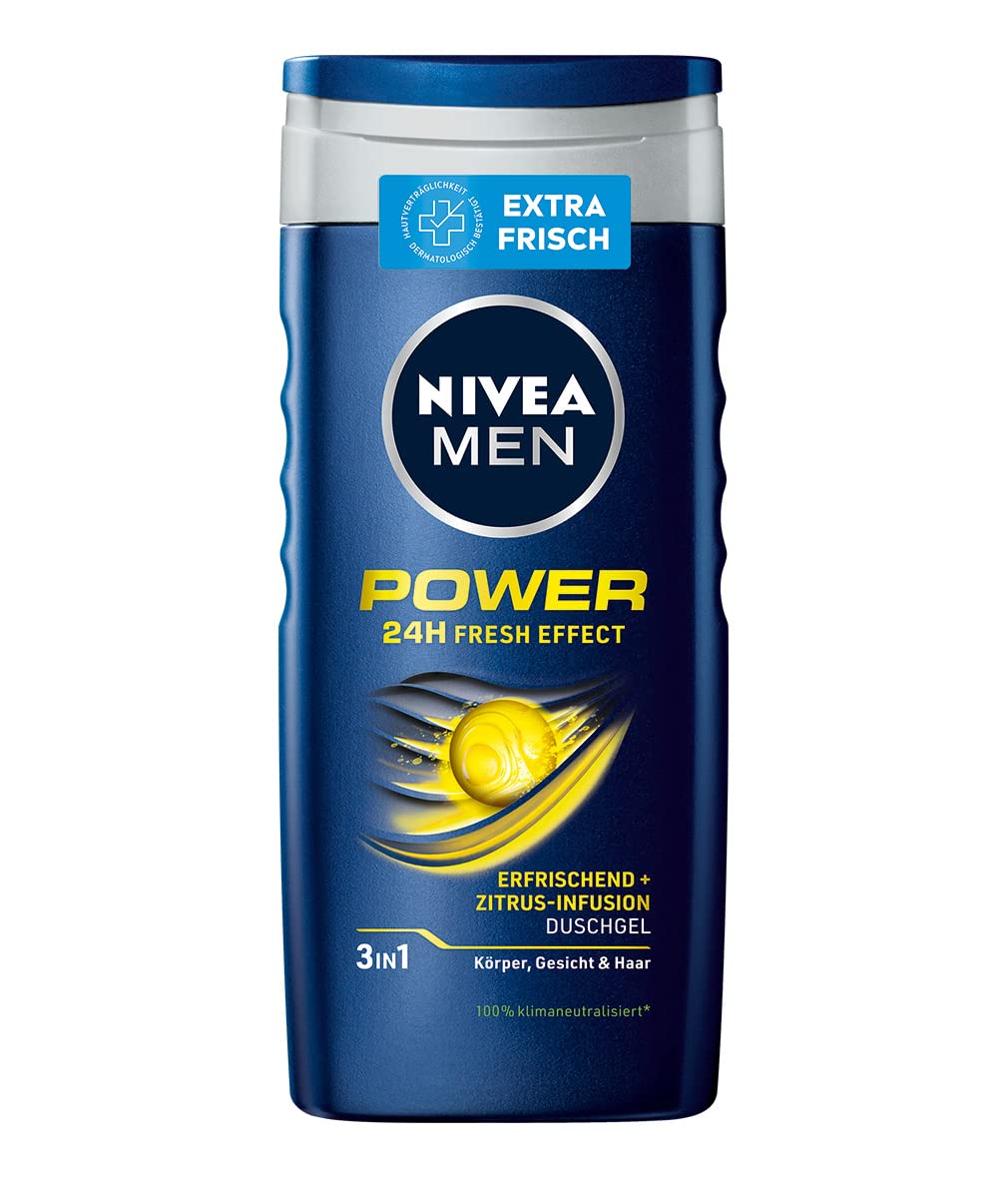 NIVEA MEN Duschgel Power 24H fresheffect 3 in 1 250ml, ‎creme
