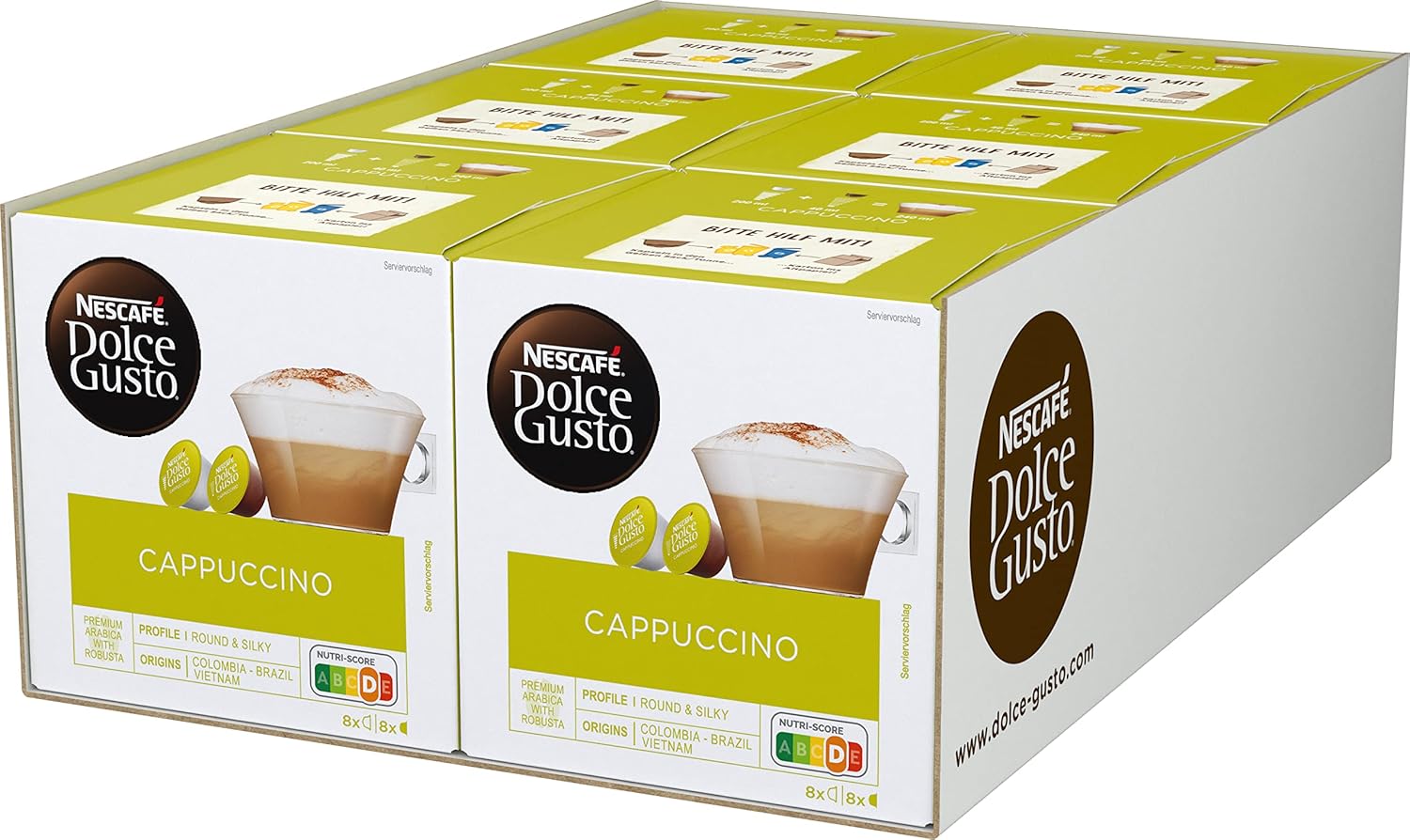 NESCAFÉ DOLCE GUSTO Cappuccino Coffee Capsules Pack of 6 (6 x 16 Capsules)