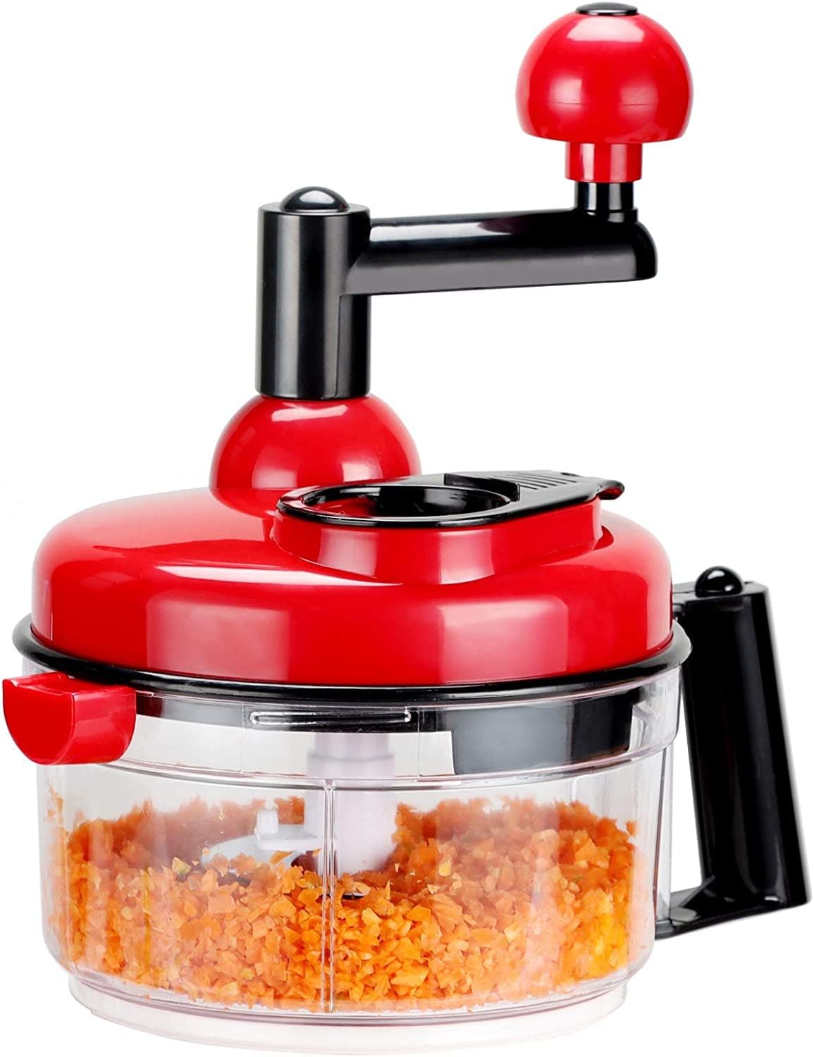 to do home Universal Chopper with Hand Crank, 800 ml, Vegetable Chopper | Multi-Chopper Manual for Vegetables, Fruit, Salad, Meat, Onion Chopper & Kitchen Appliance (Red)