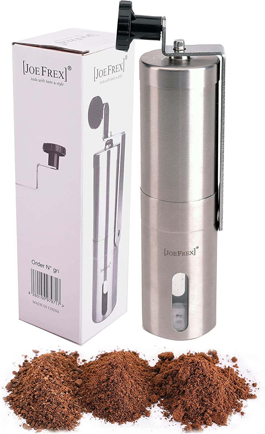 JoeFrex Coffee grinder for on the go, travel hand grinder, manual hand-operated cer