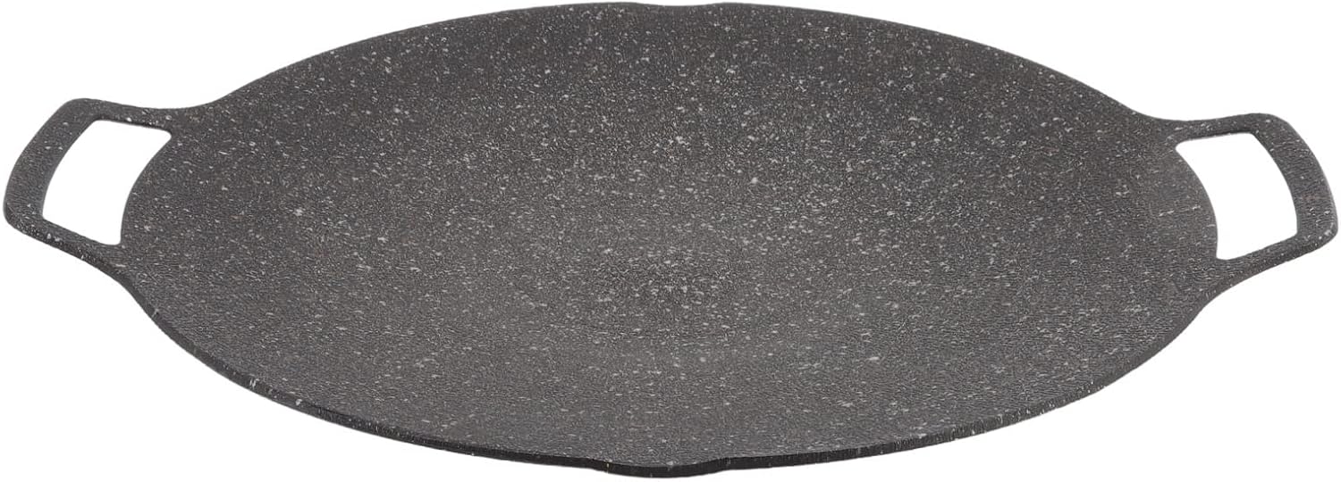 Korean Grill Plate, Round Cast Iron Grill Plates, BBQ Grill, Non-Stick Grill, Cast Iron Pan, Round Frying Pan for Home, Outdoor Stove (Universal Type 36 cm)