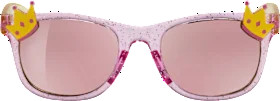 SUNDANCE Sunglasses kids pink, transparent pink frame with crown, 1 piece