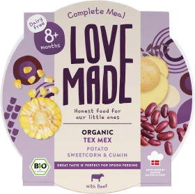 LoveMade Organics Menu Tex Mex with potatoes, beef, corn, cumin, from 8 months, 185 g