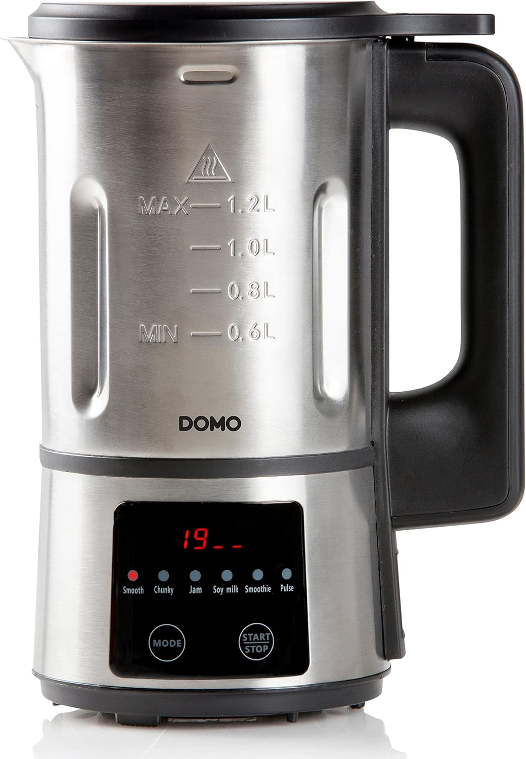 DOMO Store DOMO DO727BL Soup Maker - 1.2 L - Blender with 6 Automatic Programs - Stainless Steel/Black