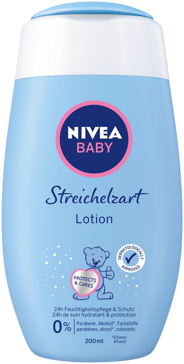 NIVEA Baby Petting Lotion (200 ml), Moisturizer Nourishes Delicate Baby Skin with Aloe Vera, Baby Lotion Provides Intensive Moisture