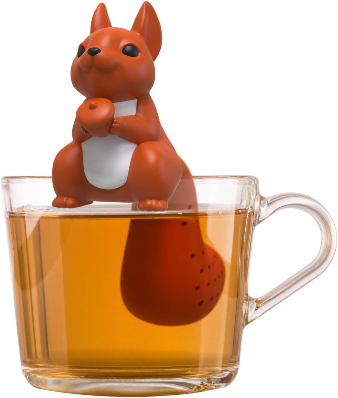 Winkee Store Winkee Cute Animal Tea Strainer – Tea Infuser for Loose Tea – Funny Tea Infuser – Tea Strainer for Cup – Spice Strainer Silicone – Tea Capsule Animal Figure (Squirrel)