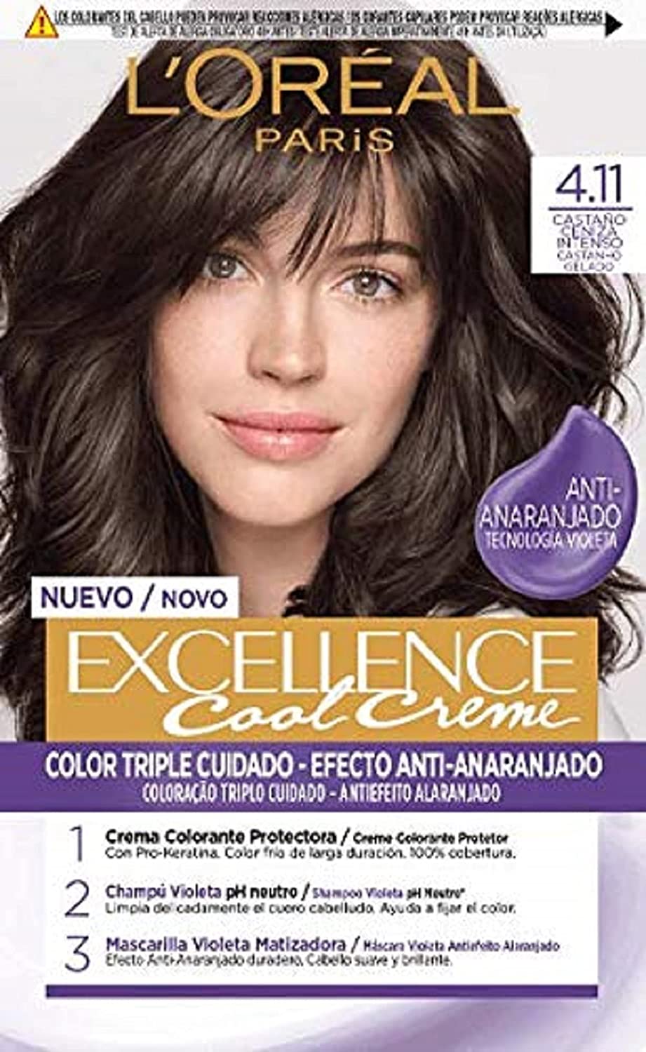 L'Oréal Paris Excellence cream ink #4.11-castaño ceniza intenso, ‎multicoloured