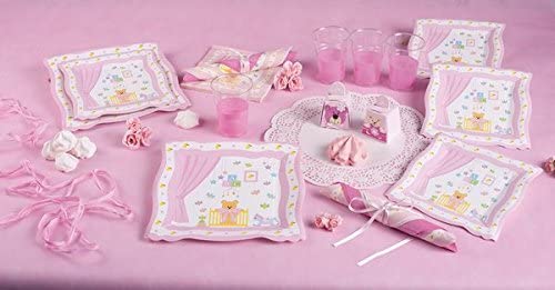 Givi Itali 19 cm Baby Girl Nanna Square Plates (Pack of 10), One Size)