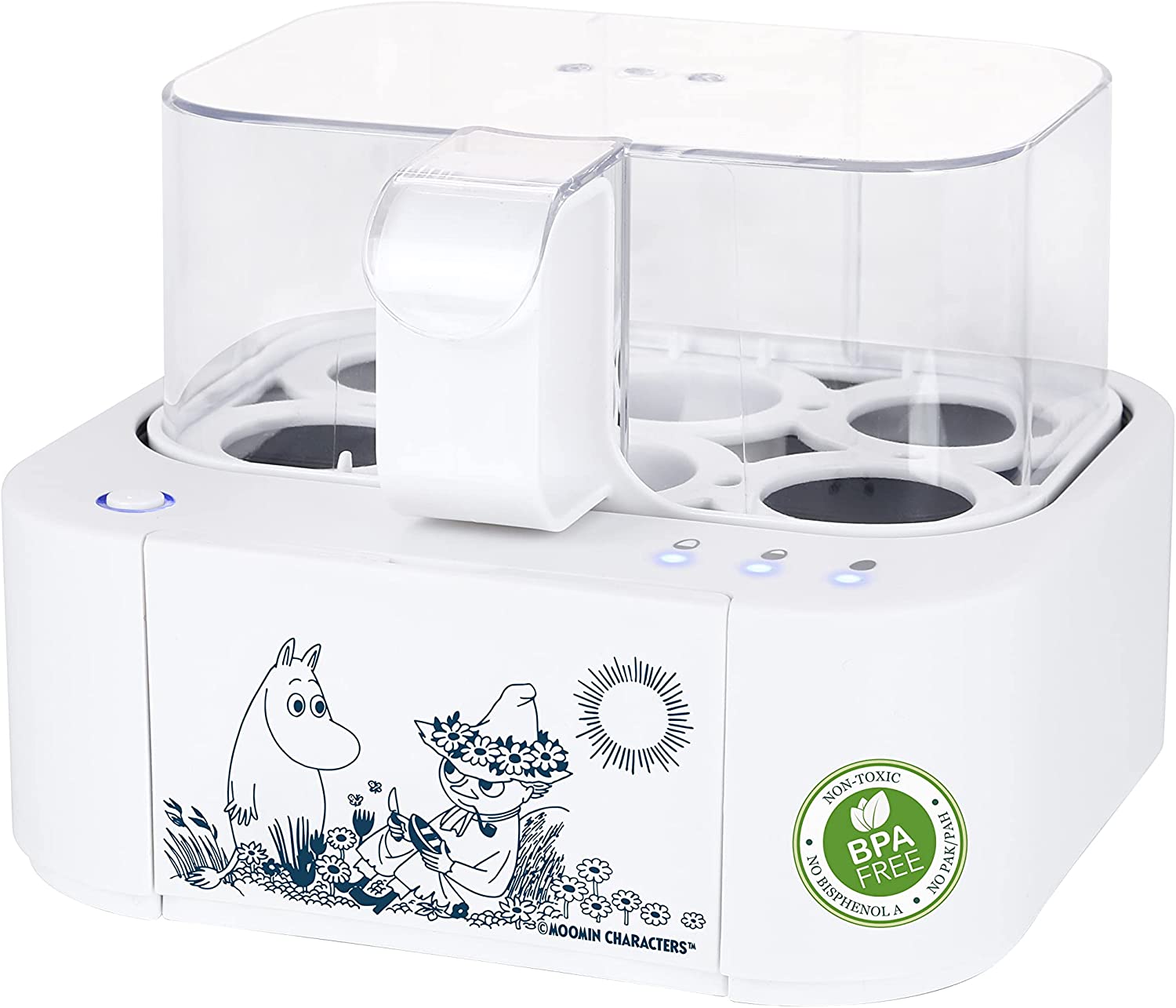 Emerio Moomin Fully Automatic Electric Egg Cooker Boils All Three Cooking Levels [Soft | Medium | Hard] In Just One Cooking Process With Perfect Results and Voice Output in 5 Languages ​​(DE/EN/NL/FI/SE-FI)