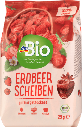 dmBio Freeze-dried strawberry slices, 25 g