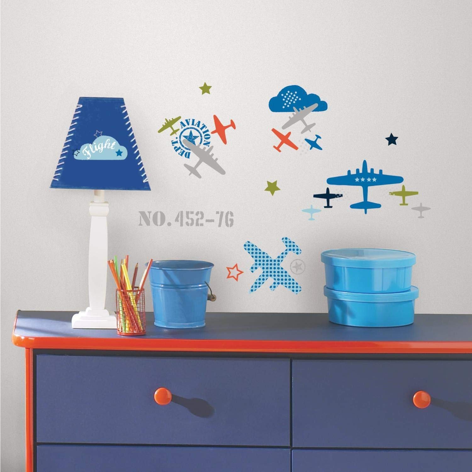 RoomMates Aviation Children's Repositionable Wall Stickers, Multi-Colour