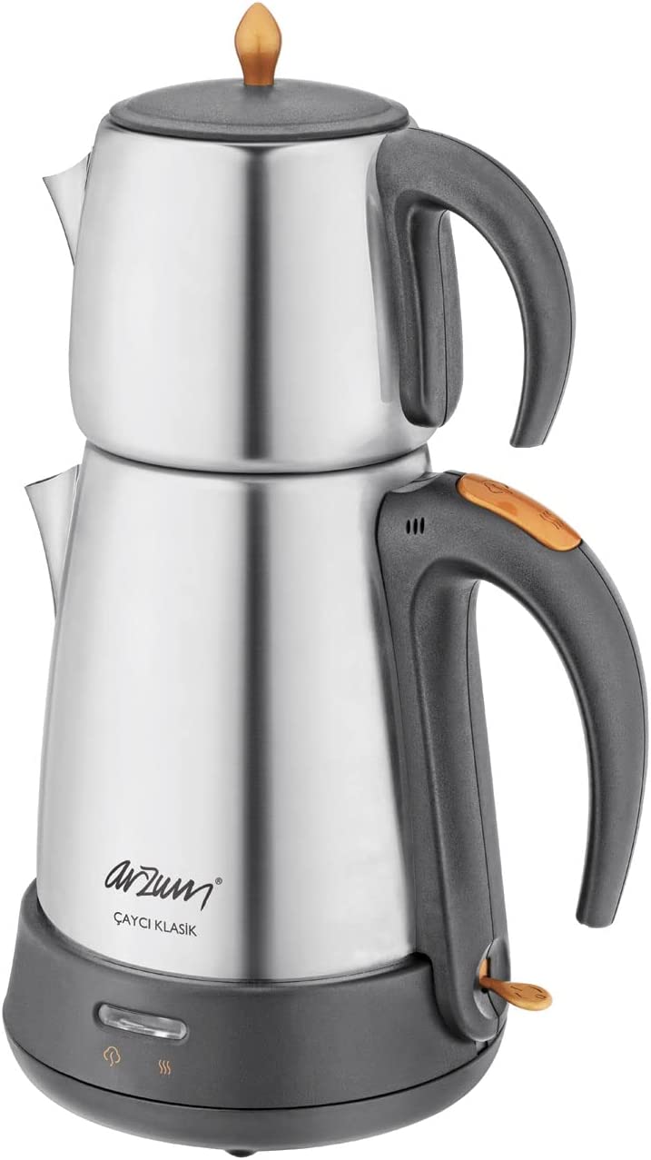 Arzum AR3004-IND ARZU CAYCI CLASSIC TEA MAKER 1650W Power Removable Stainless Steel Tea Filter