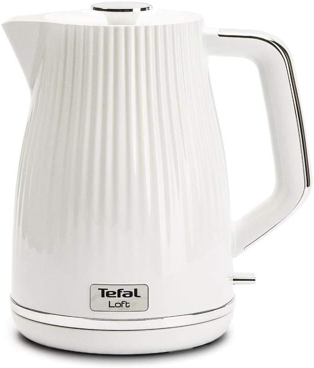 Tefal Plastic Kettle 1.7 L 2400 W Electric Tea Kettle Loft White Removable Limescale Filter BPA Free KO250830 Auto-Off