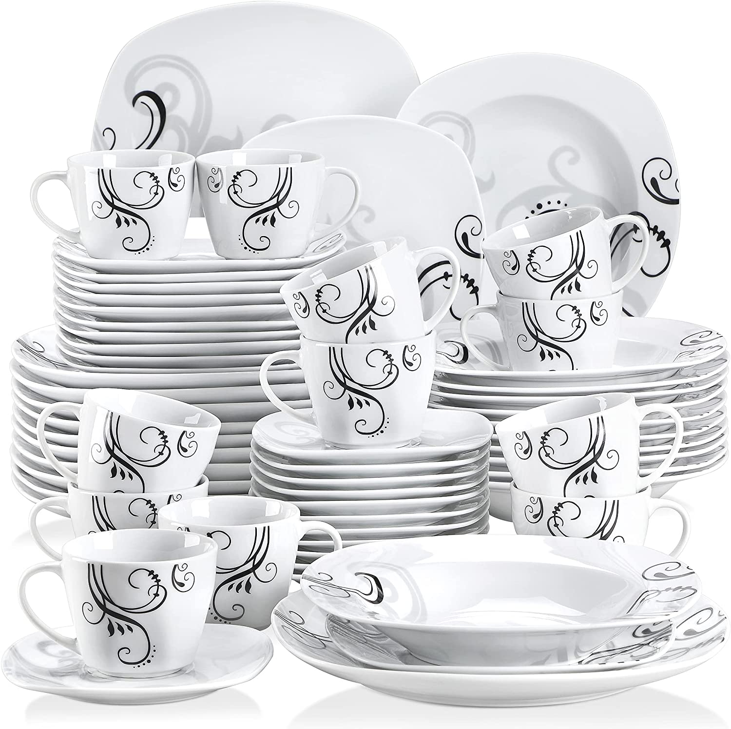 VEWEET Vewett Zoey dinner service in porcelain, 18/36 pieces, crockery set, 20/40 pieces, breakfast service, 24/48 pieces. dinner service, 30/60 pieces.