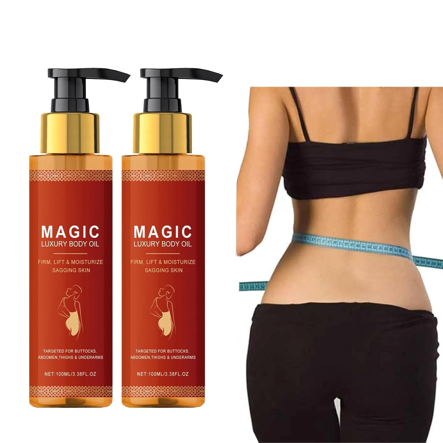 Generic Magic Luxury Body Oil 100 ml, Magic Body Strafting Oil, Moisture and Nutritious Cream, Reduces Fine Lines, Improves Elasticity, Quick Absorption, Gentle Formula for All Skin Types (2)