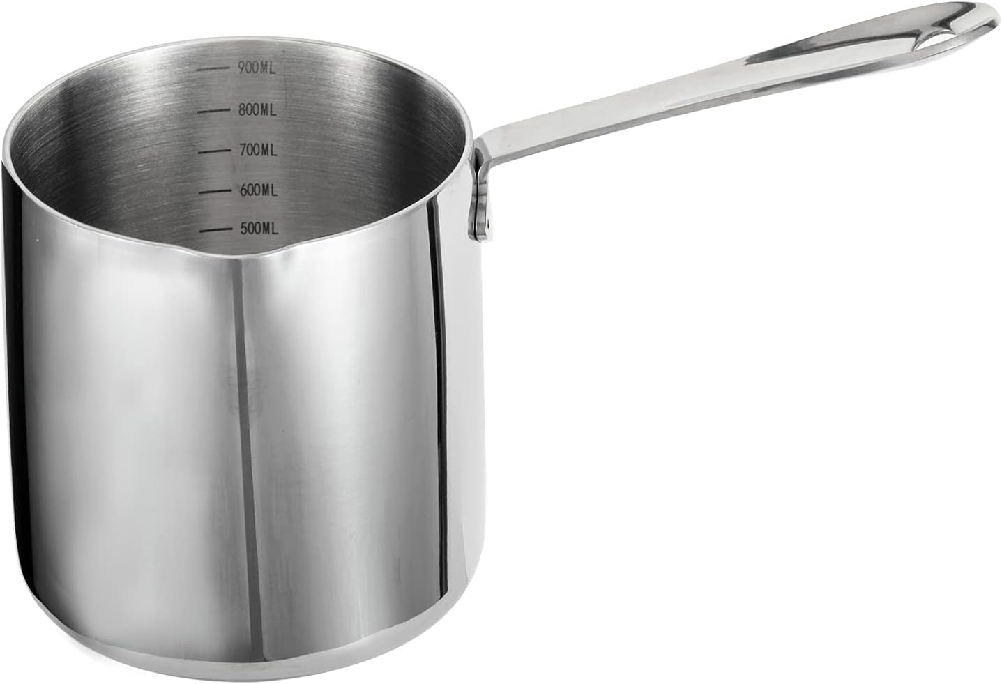 IMEEA Coffee Pot 900 ml 18/10 Stainless Steel Turkish Mocha Pot & Butter Melting Pot with Pouring Spout for Induction and Gas Stove