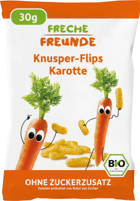 FRECHE FREUNDE Snack Knusper-Flips carrot, 30 g
