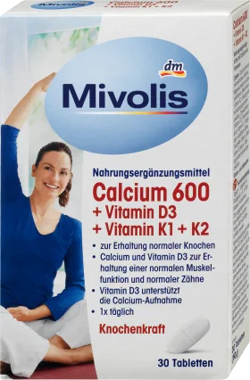 Mivolis Calcium 600 + vitamin D3 + K1 + K2, 30 hours, 50 g