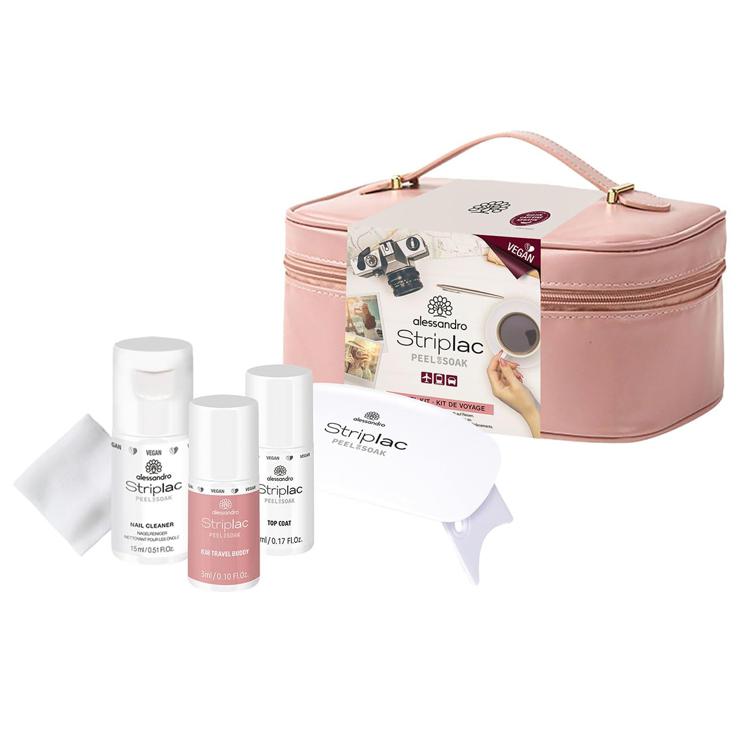alessandro Striplac Peel or Soak - Striplac Travel Kit - Vegan - LED Nail Polish Set - For Perfect Nails in 15 Minutes